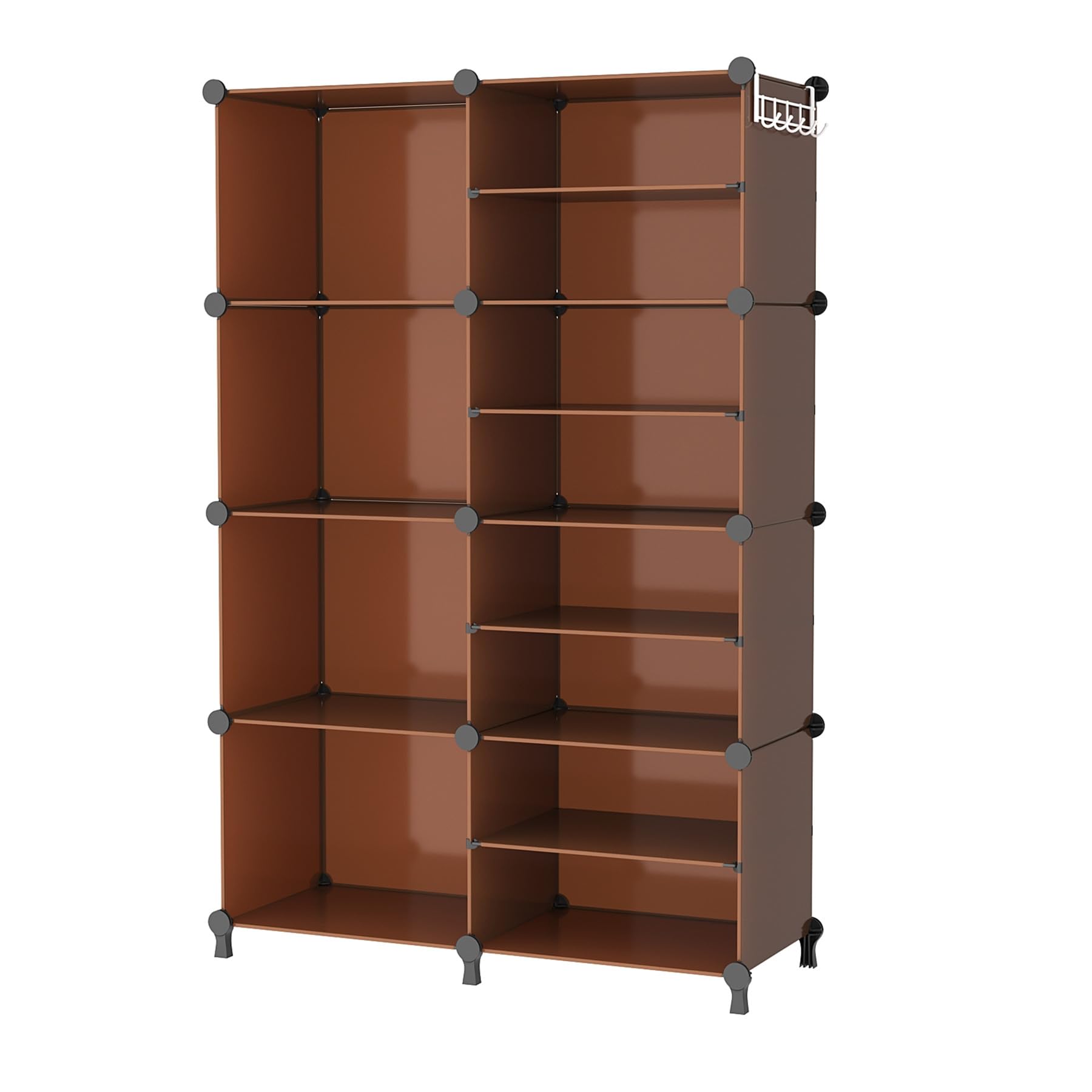 Front. Empire DigiLabs - Closet Organizer 8 Cube Organizers And Storage Shelves Clothes For Bedroom Living Room Office - Cocoa Brown.