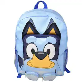 Disney - 3D Bluey Nylon Blue Kids 16" School Backpack for Girls and Boys ages 3+ - Assorted Pre-Pack