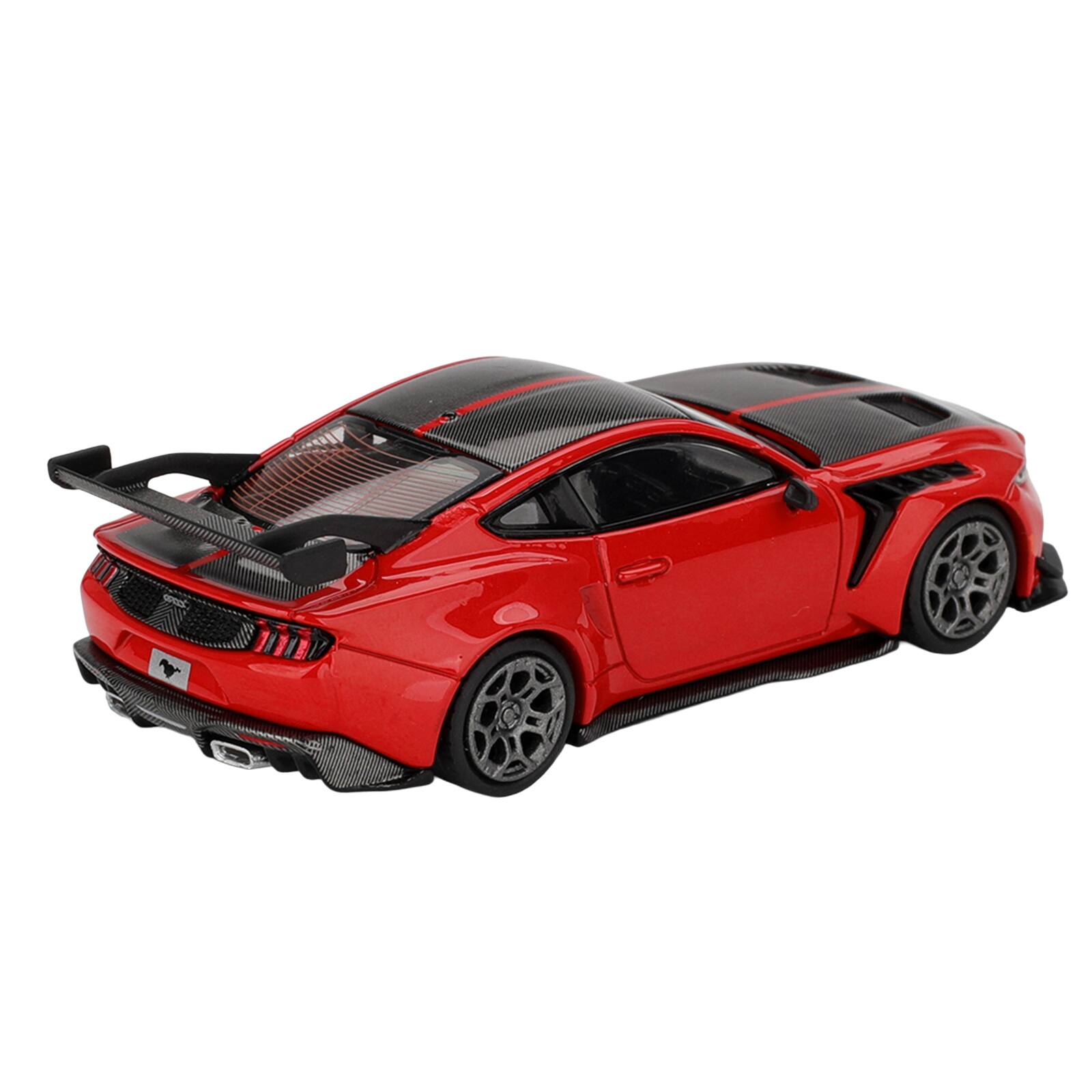 Alt View 2. True Scale Miniatures - Ford Mustang GTD Race Red with Carbon Hood and Top Limited Edition 1/64 Die Cast Model Car by Mini GT.