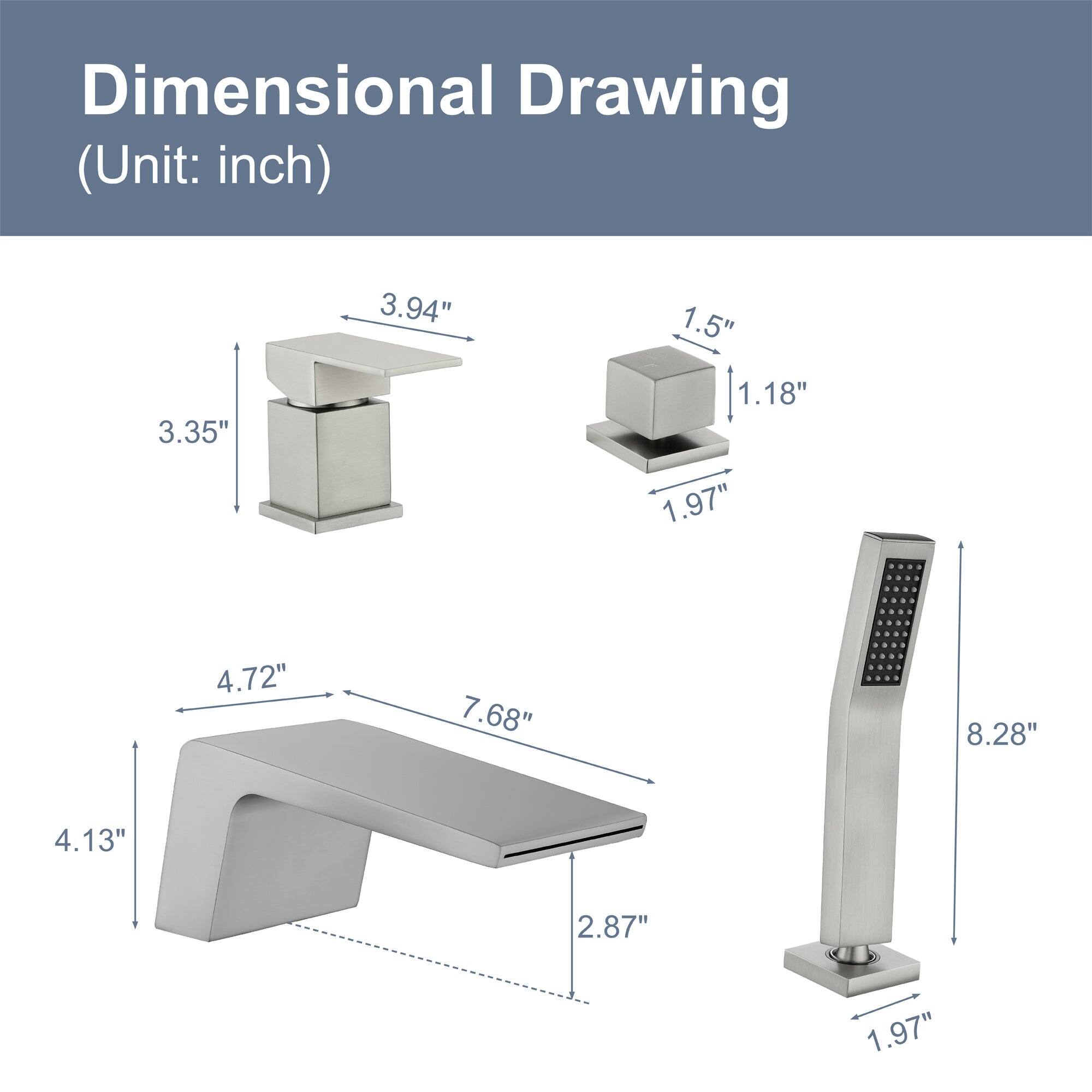 Dimensional Drawing (Unit: inch)

- 3.94"
- 3.35"
- 1.5"
- 1.18"
- 1.97"
- 4.72"
- 7.68"
- 4.13"
- 2.87"
- 8.28"
- 1.97"