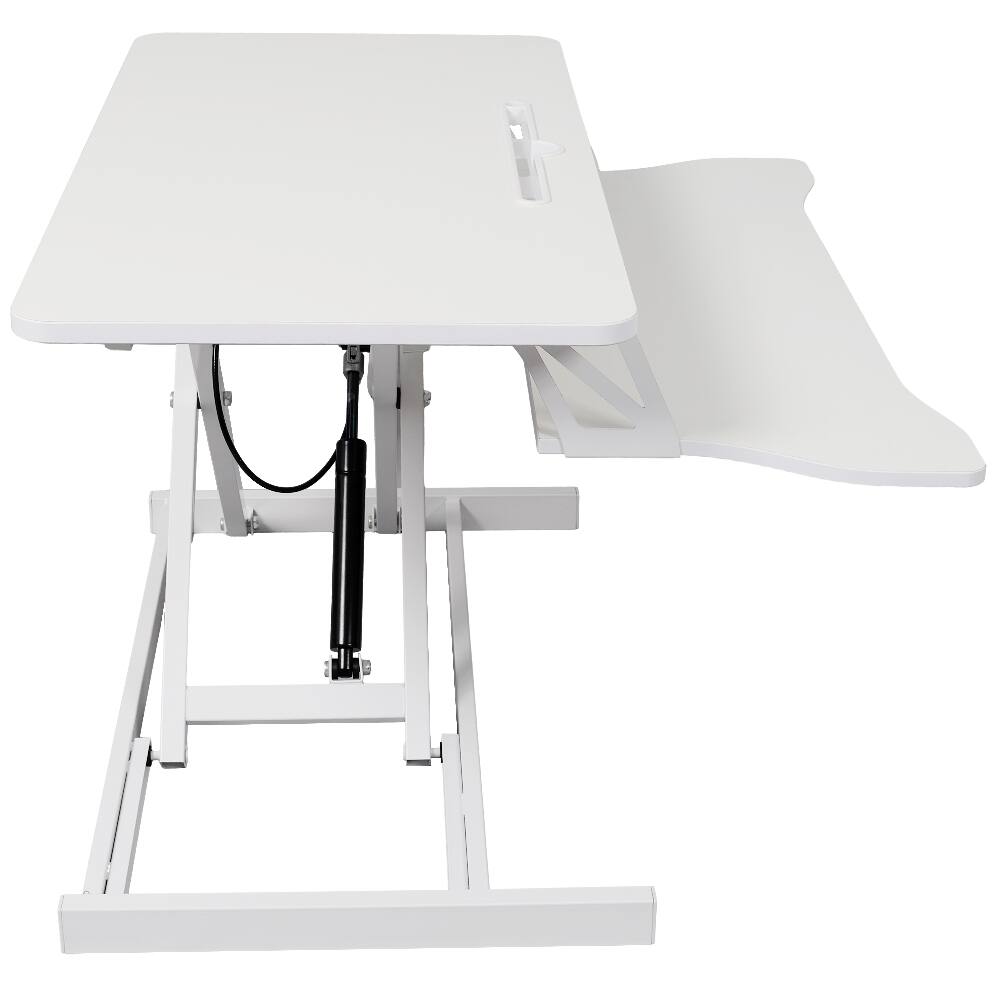 Alt View 2. Loheer - Loheer Standing Desk Converter White Adjustable Sit to Stand Workstation with Keyboard Tray Gas Spring Laptop Desk Riser - White.