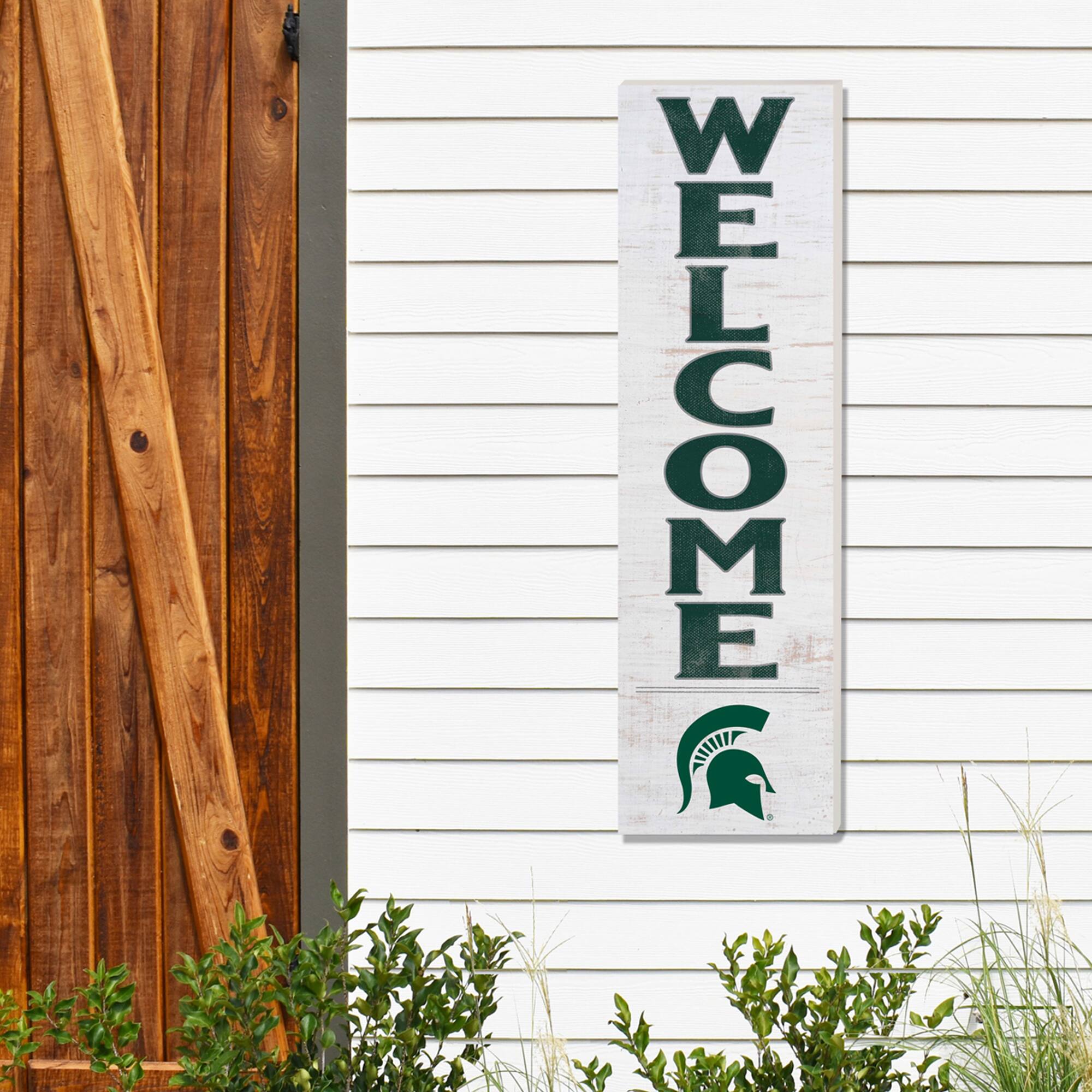 Alt View 1. Jardine - Michigan State Spartans 10'' x 35'' Indoor/Outdoor Welcome Sign - White.