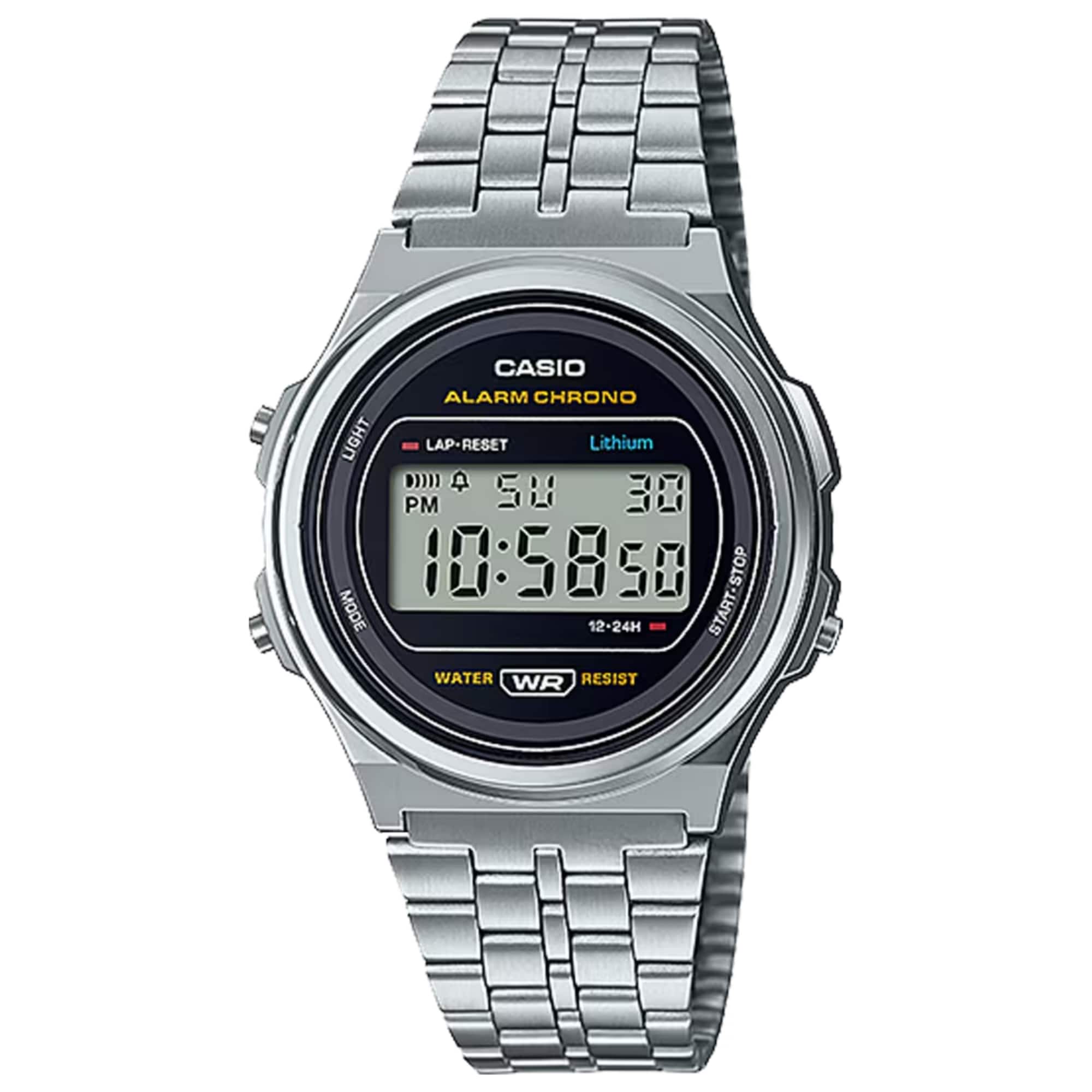 Casio - Men's Vintage Digital Stainless Steel Watch - A-171WE-1ACF - Silver price history on PriceWatchPro