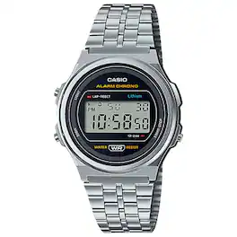 Casio - Men's Vintage Digital Stainless Steel Watch - A-171WE-1ACF - Silver