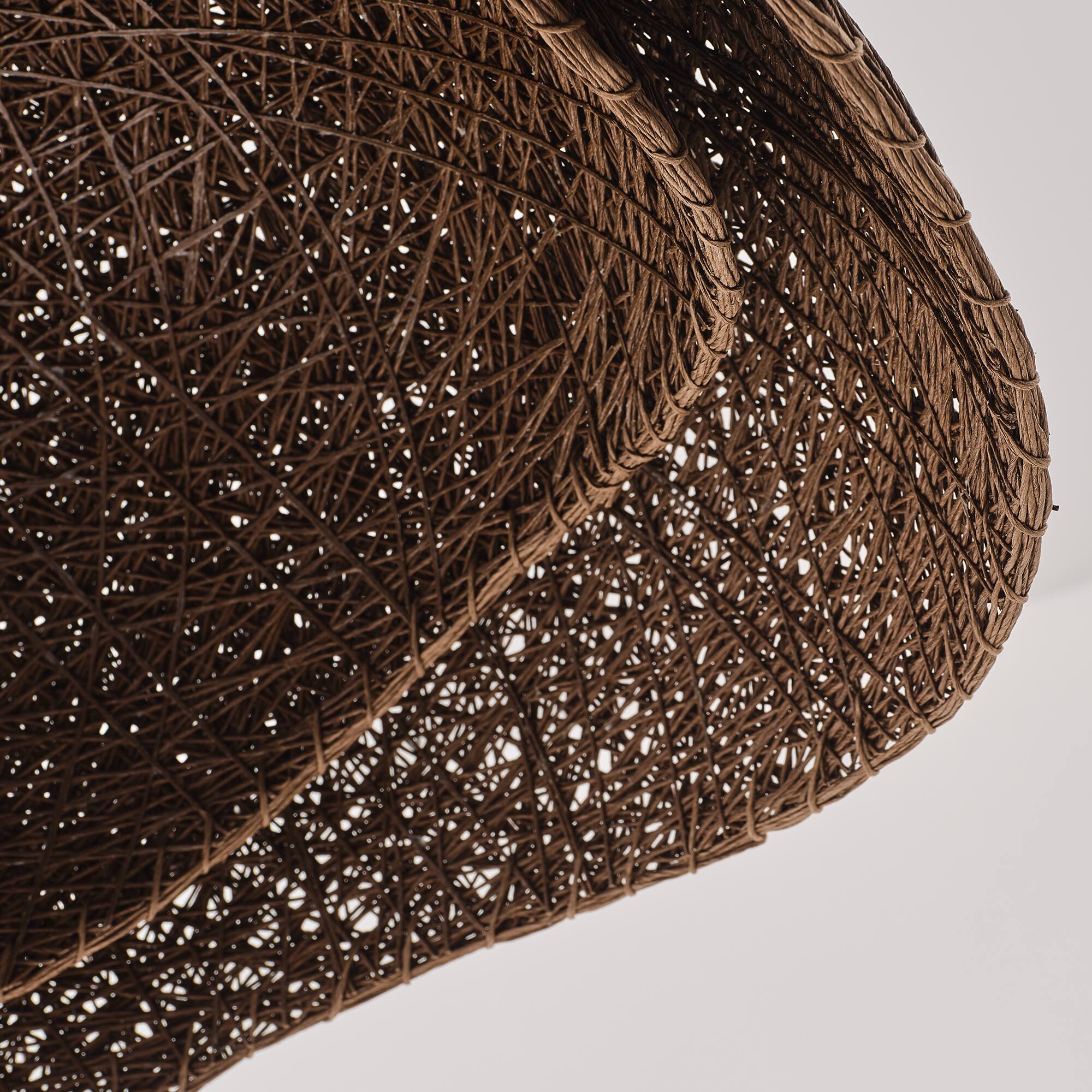 Alt View 7. Vaczon - Bird’s Nest Rattan Pendant Light Wavy Edge Woven Design, Adjustable Cord, Contemporary Pendant Lighting for Any Room - Dark Brown.