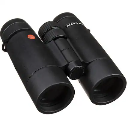Front. Leica - Leica Ultravid 8x42 HD Plus Binoculars With AquaDura Lens Coating, Black - Black.