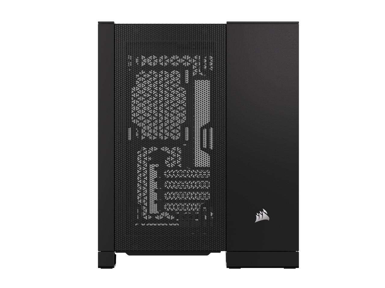 Alt View 3. CORSAIR - CORSAIR 2500D AIRFLOW Micro ATX Dual Chamber Case – Full Mesh Panels – 11x 120mm Fans – 4x AIO Radiator Mounts - Black.
