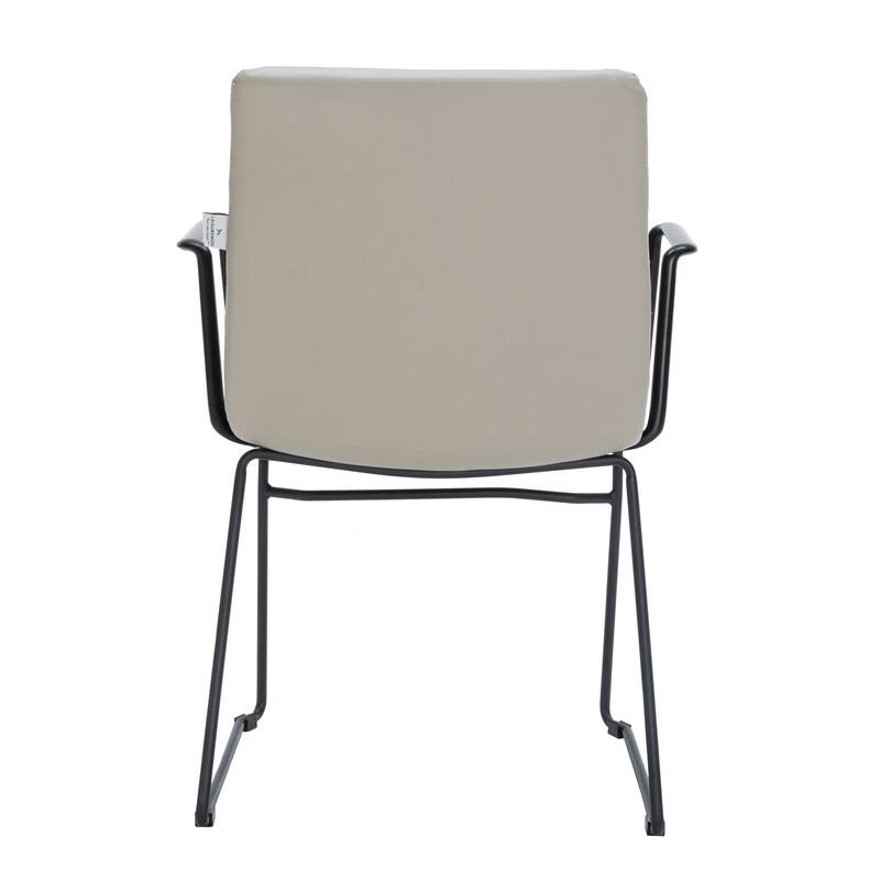 Alt View 4. LeisureMod - Zylar Office ArmChair with PU Leather, Foam Cushion, Stainless Steel Base & Ergonomic Support - Tan.