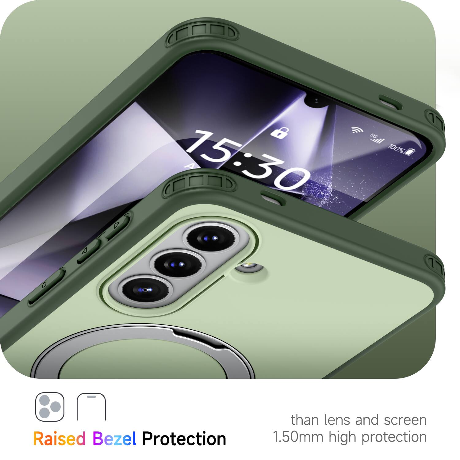 15:30 ml 5G 100% 17 17 Raised Bezel Protection than lens and screen 1.50mm high protection