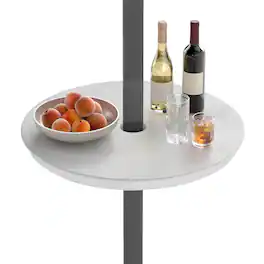 Costway - 20" Outdoor Adjustable Umbrella Table for 1.5" & 1.9" Patio Umbrella Pole - White