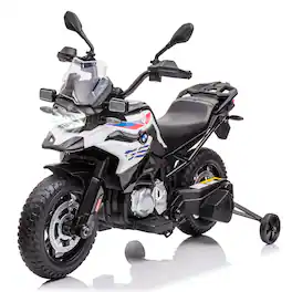 GARVEE - 12V BMW Kids Motorcycle Ride-On Toy, Licensed with Dual Motor, Spring Suspension, High/Low Speed, Music, LED Lights