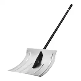 VEVOR - Snow Shovel for Driveway, 16 in Wide Aluminum Alloy Snow Shovel, Non Slip Grip, Large Capacity Snowplow Shovels - Silver Shovel Blade & Black Handle