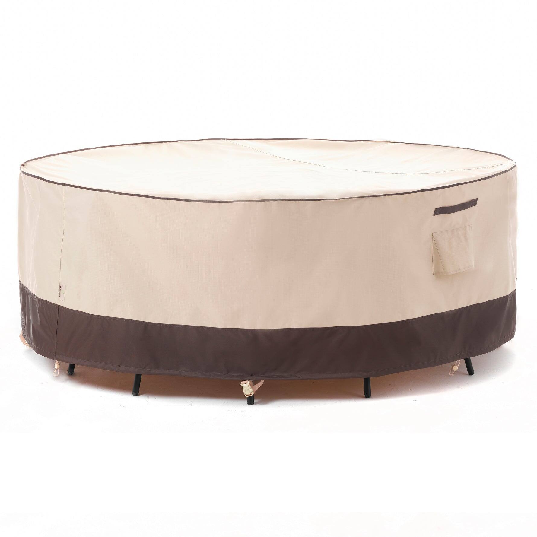 Front. F&J Outdoors - F&J Outdoors Premium Waterproof Outdoor Patio Round Table Cover - Multicolor.
