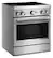 Angle. KitchenAid - 30 in. Wide 4 element 4.1 cu. ft. Freestanding Electric Induction Commercial-Style Range with Air Fry - Stainless Steel.