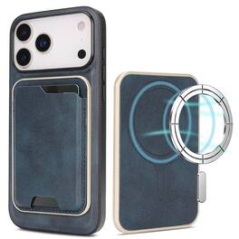 Dteck - 2-in-1 Magnetic Detachable Wallet Case for Apple iPhone 17 Pro, Shockproof PU Leather Phone Cover with Card Holder - Blue