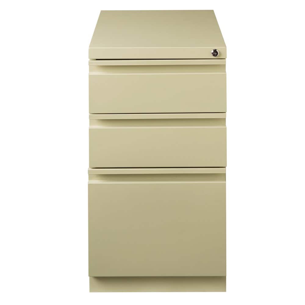 Hirsh - 23" Deep Mobile Pedestal File Cabinet 3 Drawer Box-Box-File, Putty - Beige