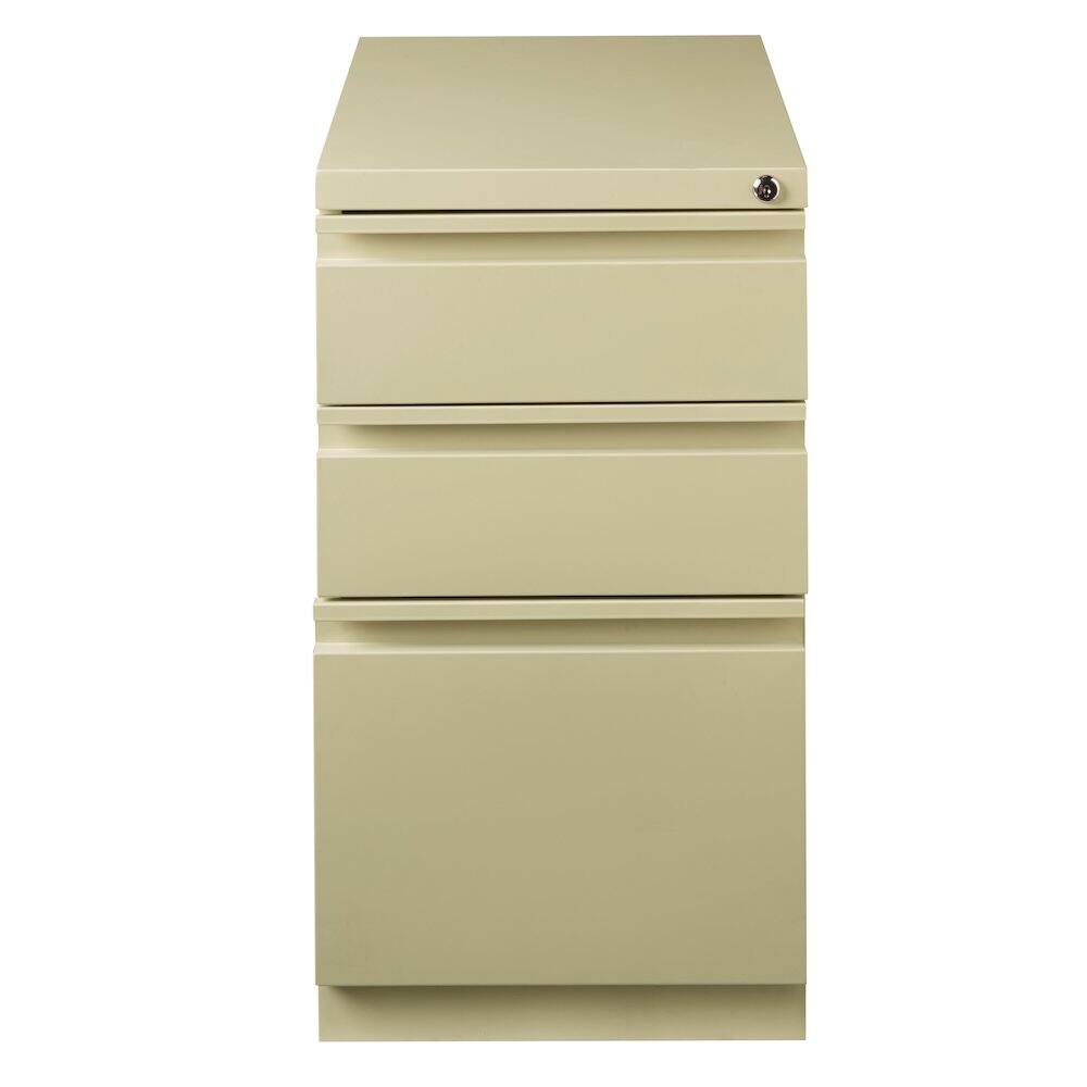Front. Hirsh - Hirsh 23" Deep Mobile Pedestal File Cabinet 3 Drawer Box-Box-File, Putty - Beige.