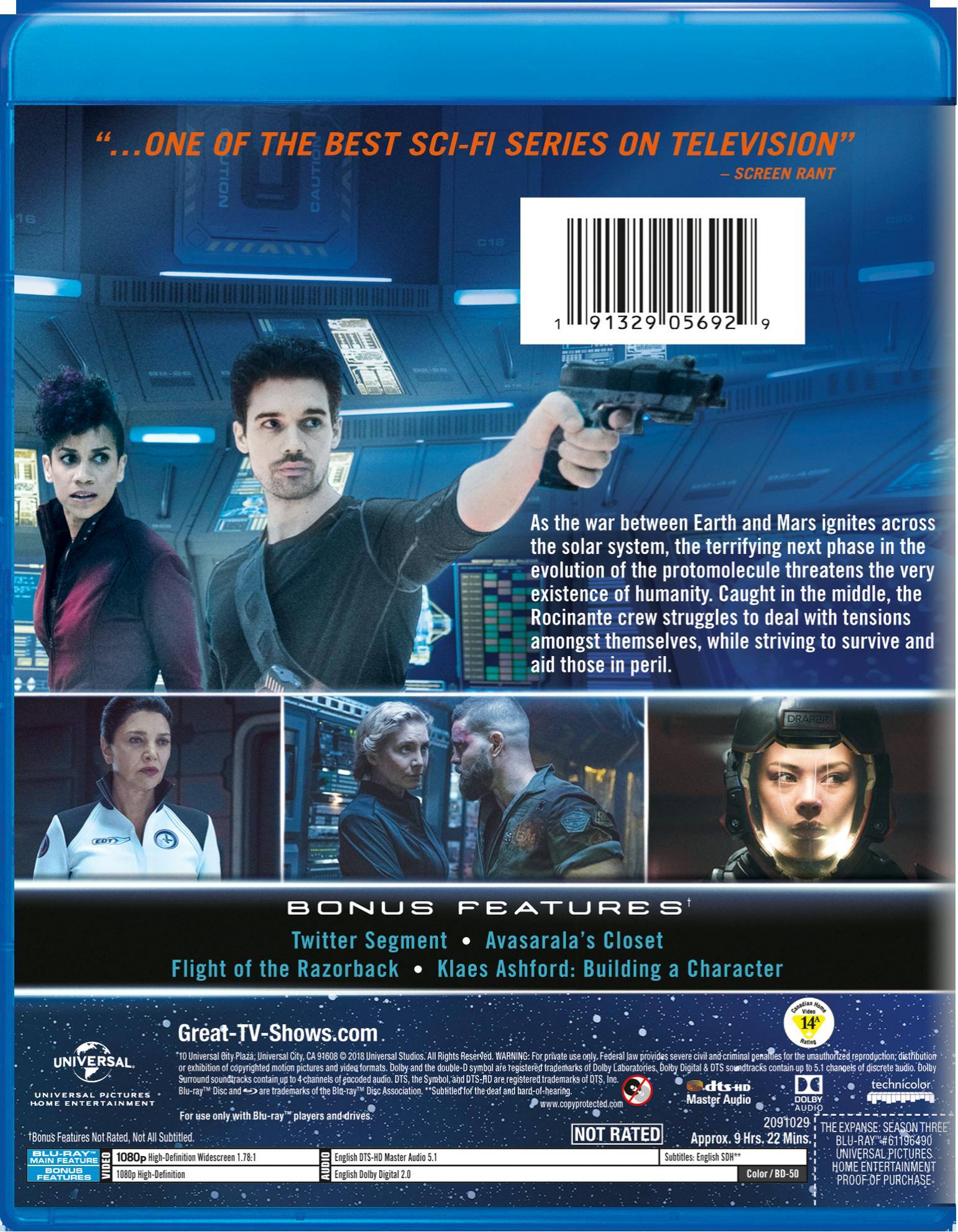 Back. The Expanse: Season Three (Blu-ray + Digital HD) [Blu-ray].