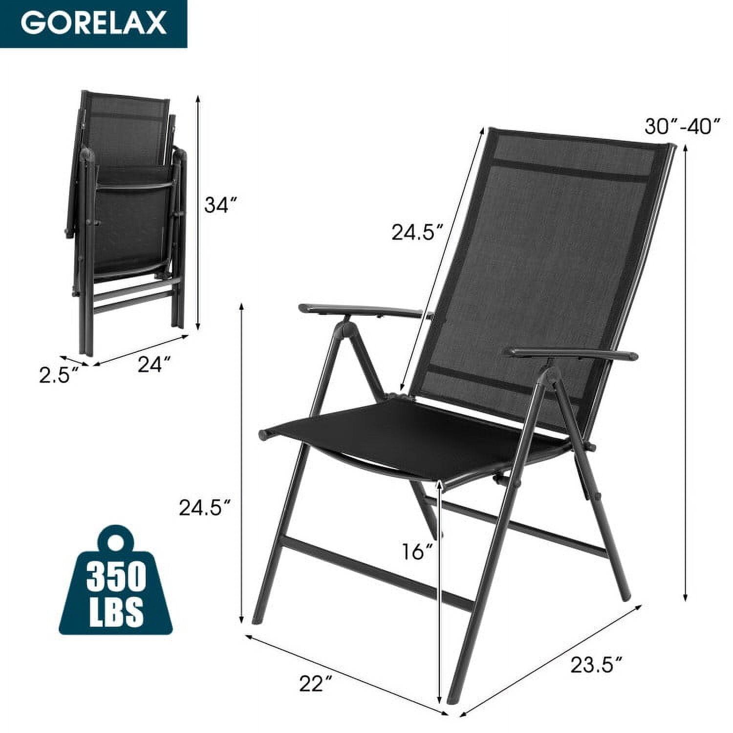 GORELAX  
30" - 40"  
34"  
24.5"  
2.5"  
24"  
24.5"  
350 LBS  
16"  
22"  
23.5"