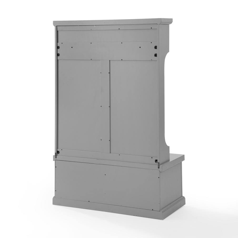 Back. Crosley Furniture - Seaside Hall Tree - Distressed Gray.
