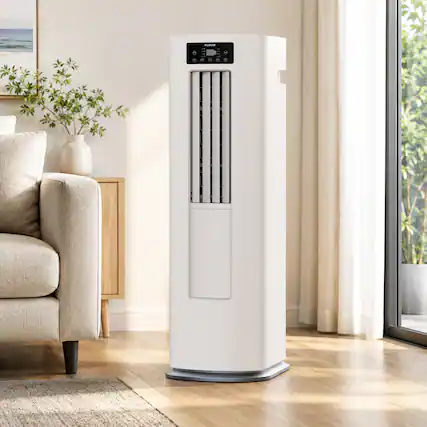Front. Airplus - 7800 BTU Portable Air Conditioner with Heater and Remote - White.