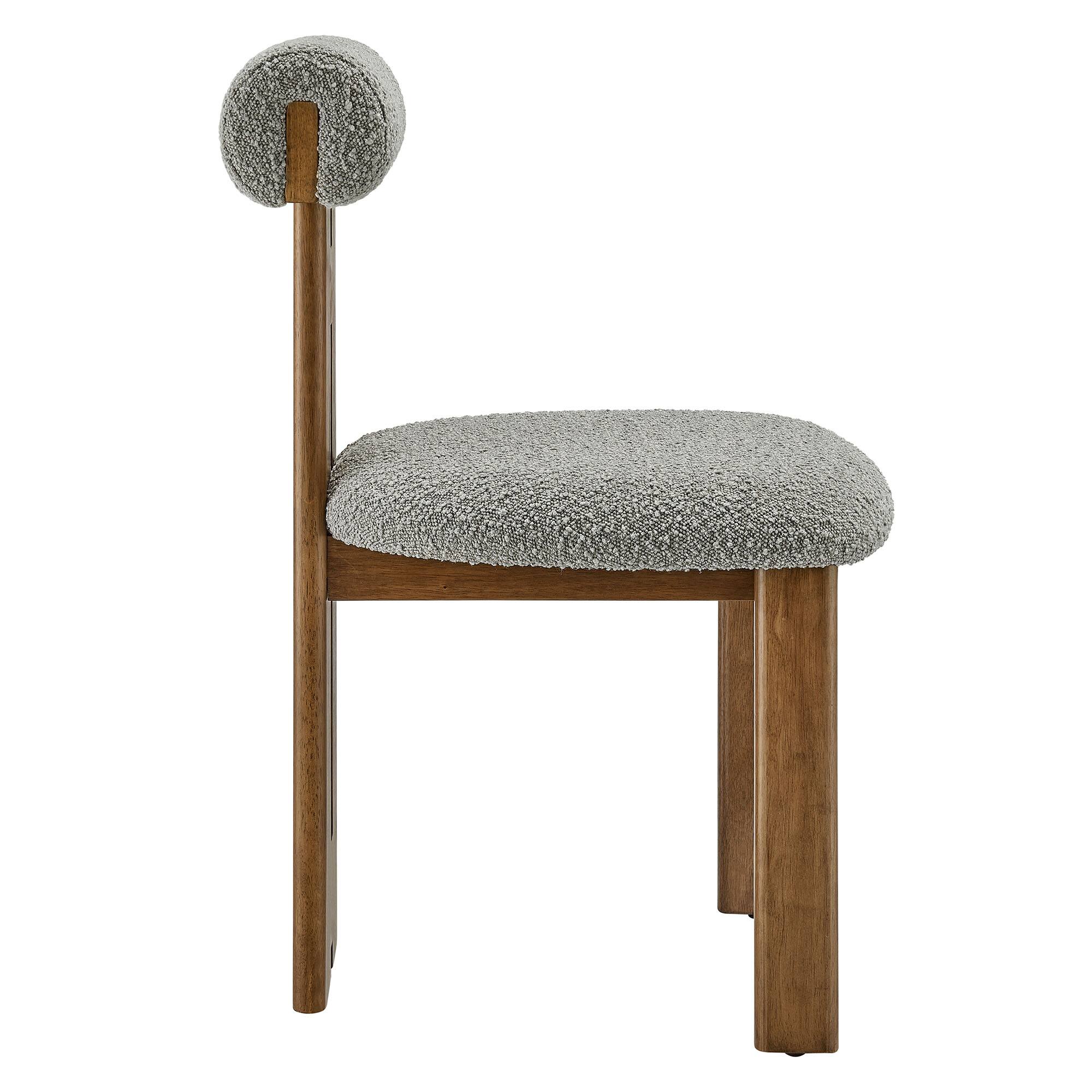 Alt View 1. Modway - Torian Boucle Fabric Dining Chair Set of 2 by Modway - Gray.