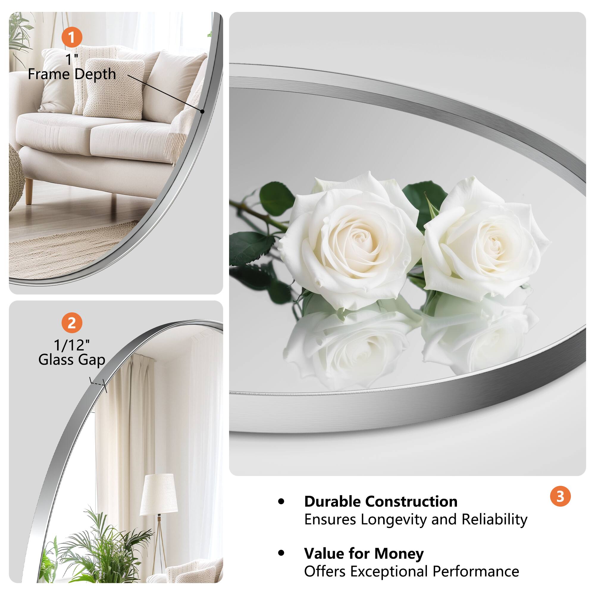 1. 1" Frame Depth
2. 1/12" Glass Gap
3. Durable Construction Ensures Longevity and Reliability
4. Value for Money Offers Exceptional Performance