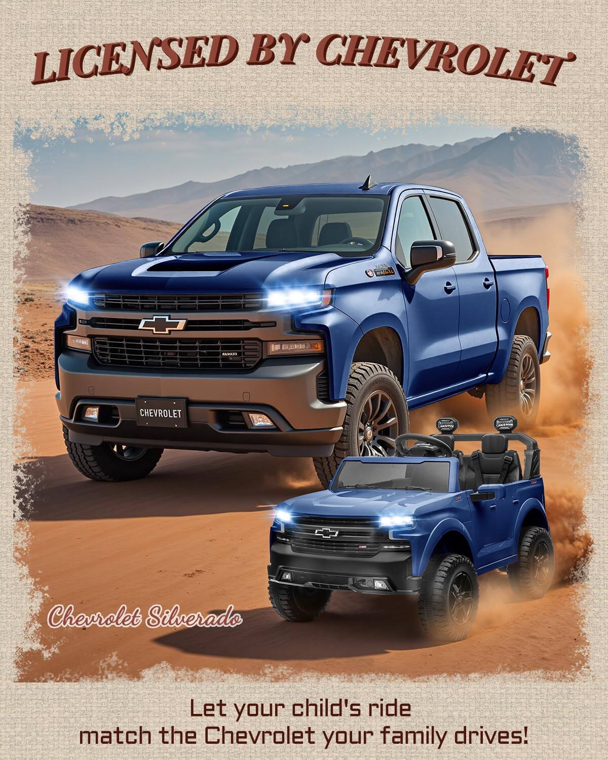 LICENSED BY CHEVROLET

Chevrolet Silverado

Let your child's ride match the Chevrolet your family drives!