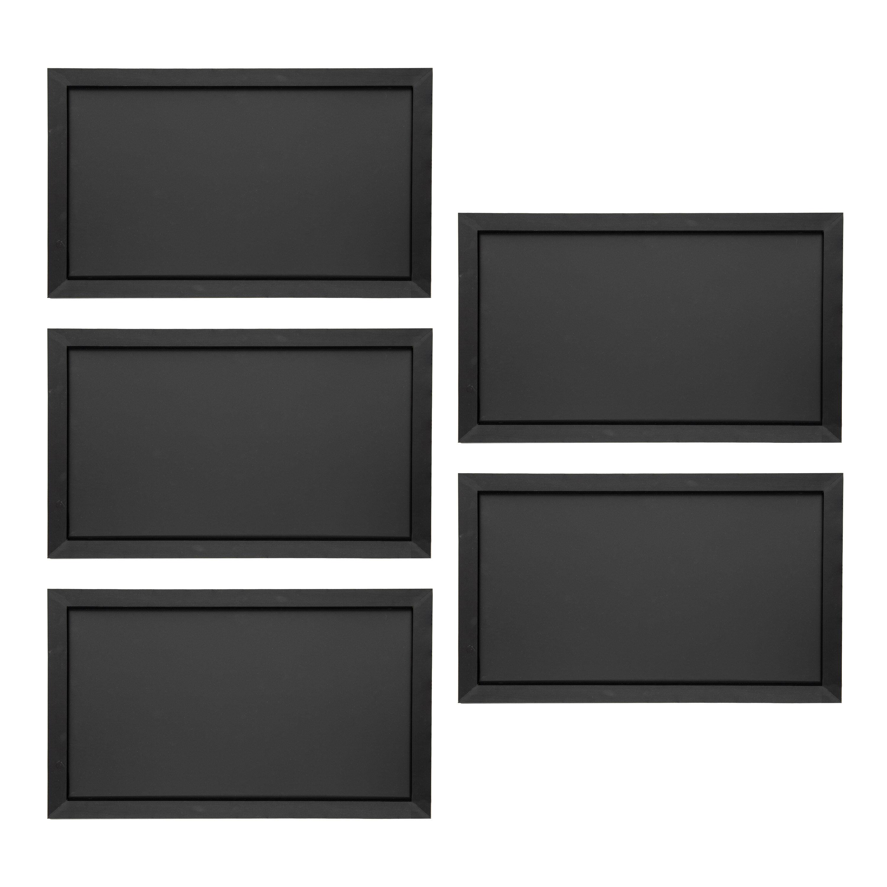 Front. Sunnydaze - Magnetic Chalkboard for Wall - 5-Pack - Black.