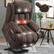 Front. Kadyn - Power Lift Recliner Chair, 8-Point Massage & Heat, Dual USB Ports, Cup Holders, 350lb Capacity, Brown - Brown.
