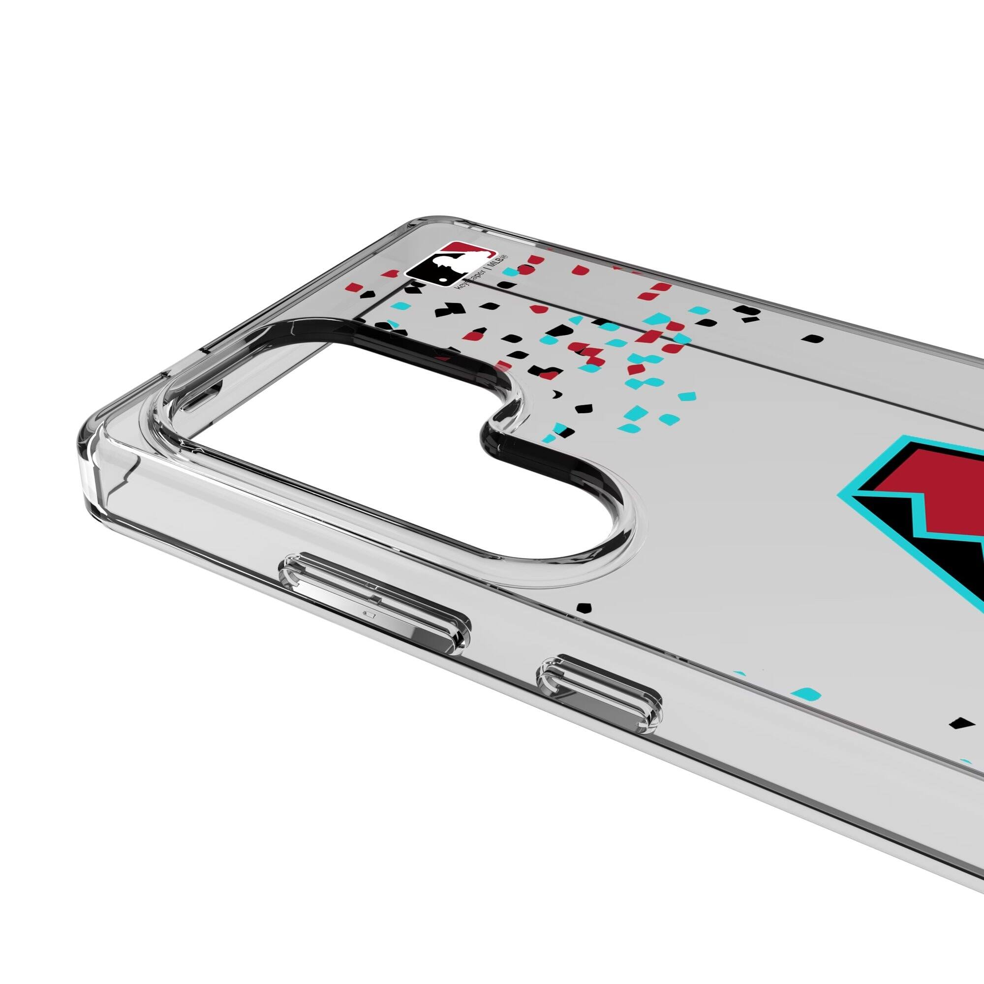 Alt View 2. Keyscaper - Arizona Diamondbacks Galaxy S8 Confetti Design Clear Case - S22 - Multicolor.