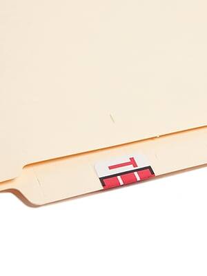 Alt View 2. Smead - BCCR Labels File Folder Label, T, Red, 500 Labels/Pack - Red.