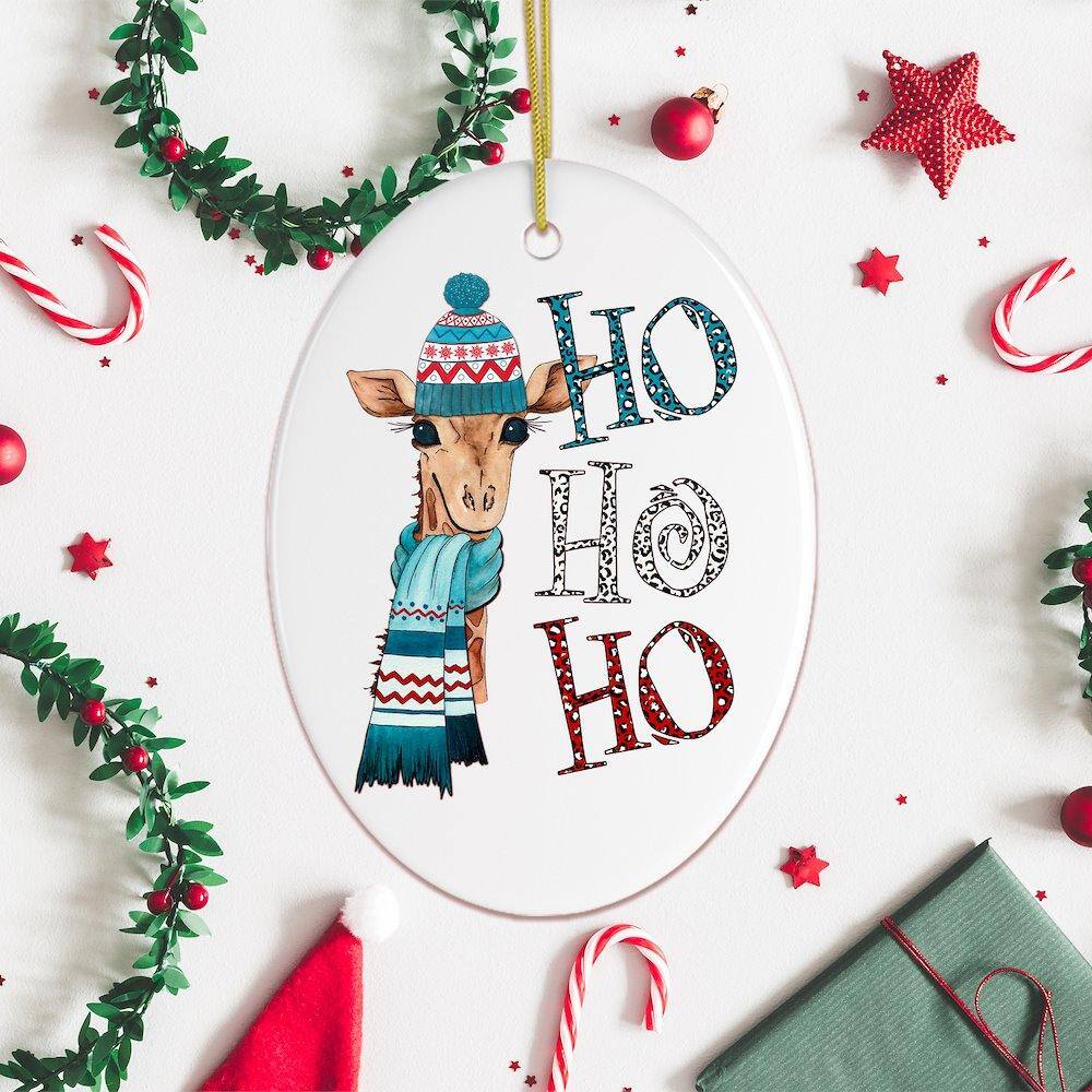 Back. OrnamentallyYou - Giraffe Christmas Ornament - Multi-colored.