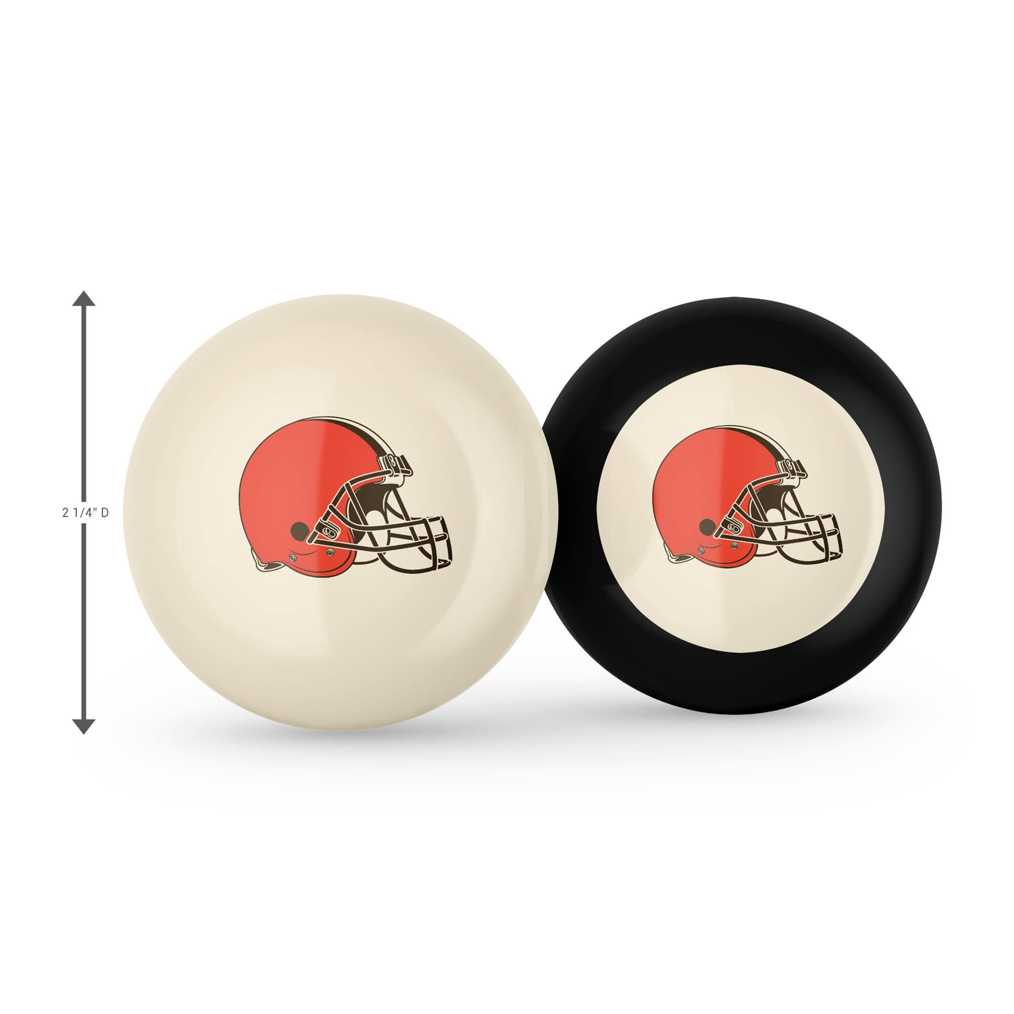 Alt View 1. Imperial - Cleveland Browns Logo Cue Ball & 8 Ball Combo Set - White.
