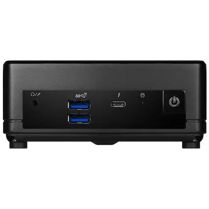 Front. MSI - Cubi 5 12M Mini Desktop - Intel Core i5 1235U - 0GB Memory - 0GB Storage - Black.