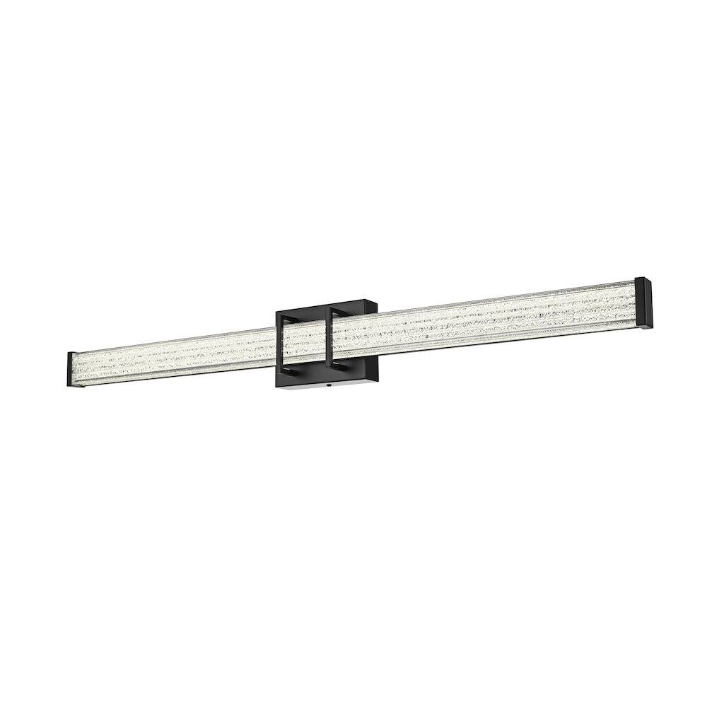 Angle. Living District - Ivaan 36 Inch Led Wall Sconce In Black - Black.