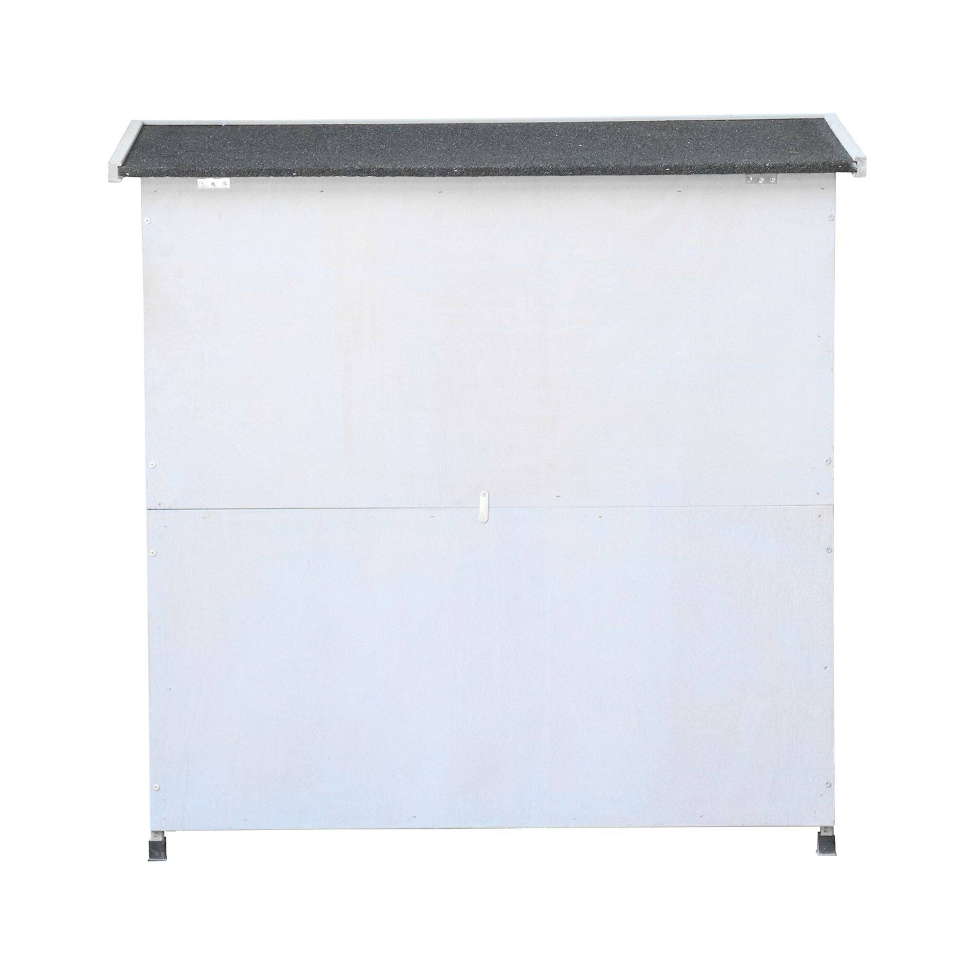 Back. Pefilos - 41" Rabbit Hutch with Tray,  2-Tier Wooden Bunny House Guinea Pig Cages with Ramp.