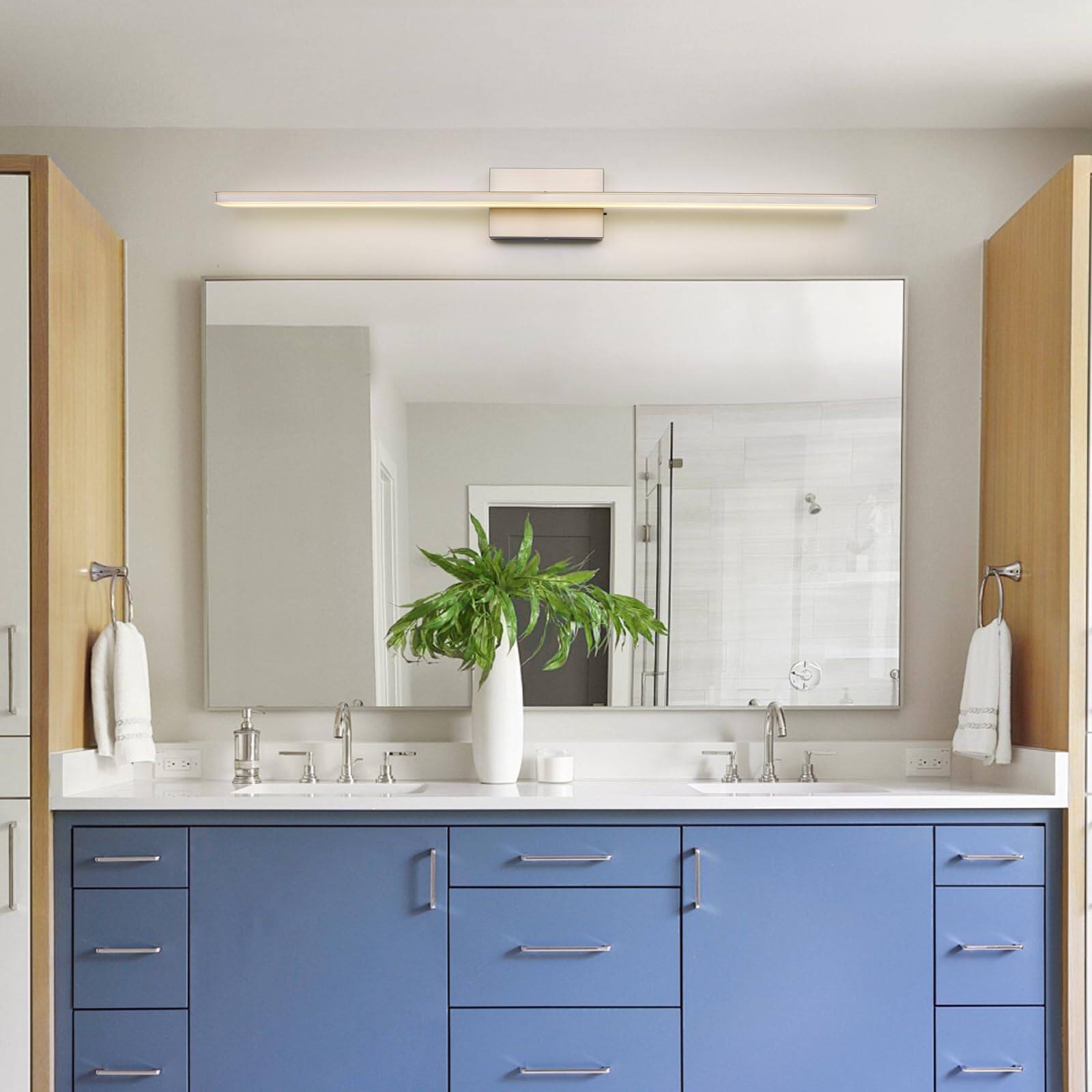 Alt View 1. Cedar Assembly - Inch Brushed Nickel Bathroom Vanity Light Bar cct Dimmable Fixtures Over Mirror Modern Led Lighting Bath - Brushed Nickel-5 Color Temperature 31.5 Inch.