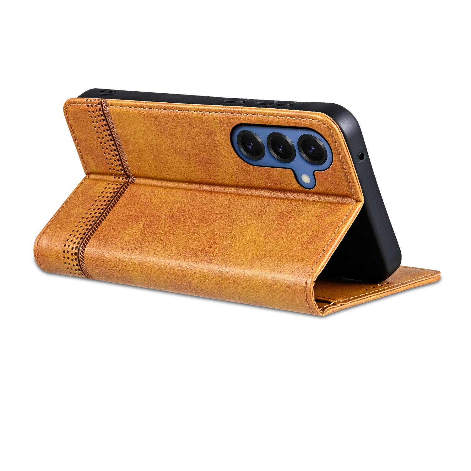 Alt View 1. Dteck - Flip Wallet Case for Samsung Galaxy S26+,Magnetic Closure Card Slots Kickstand Cover,Shock-Absorbing TPU Cover - Yellow.
