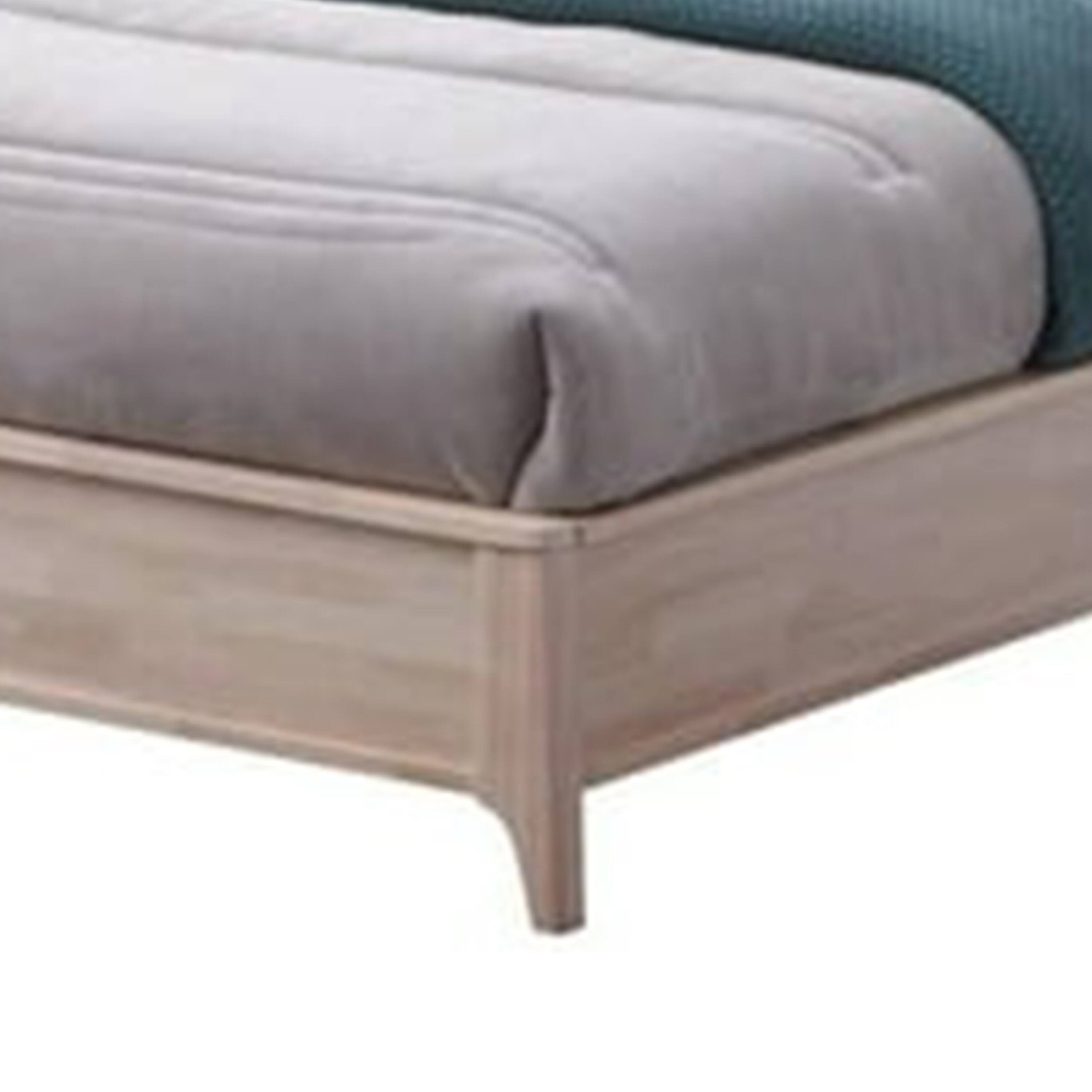 Alt View 3. Manhattan Lane - Vasu Twin Size Bed, Reeded Headboard, Whitewash Solid Rubberwood - Whitewash.