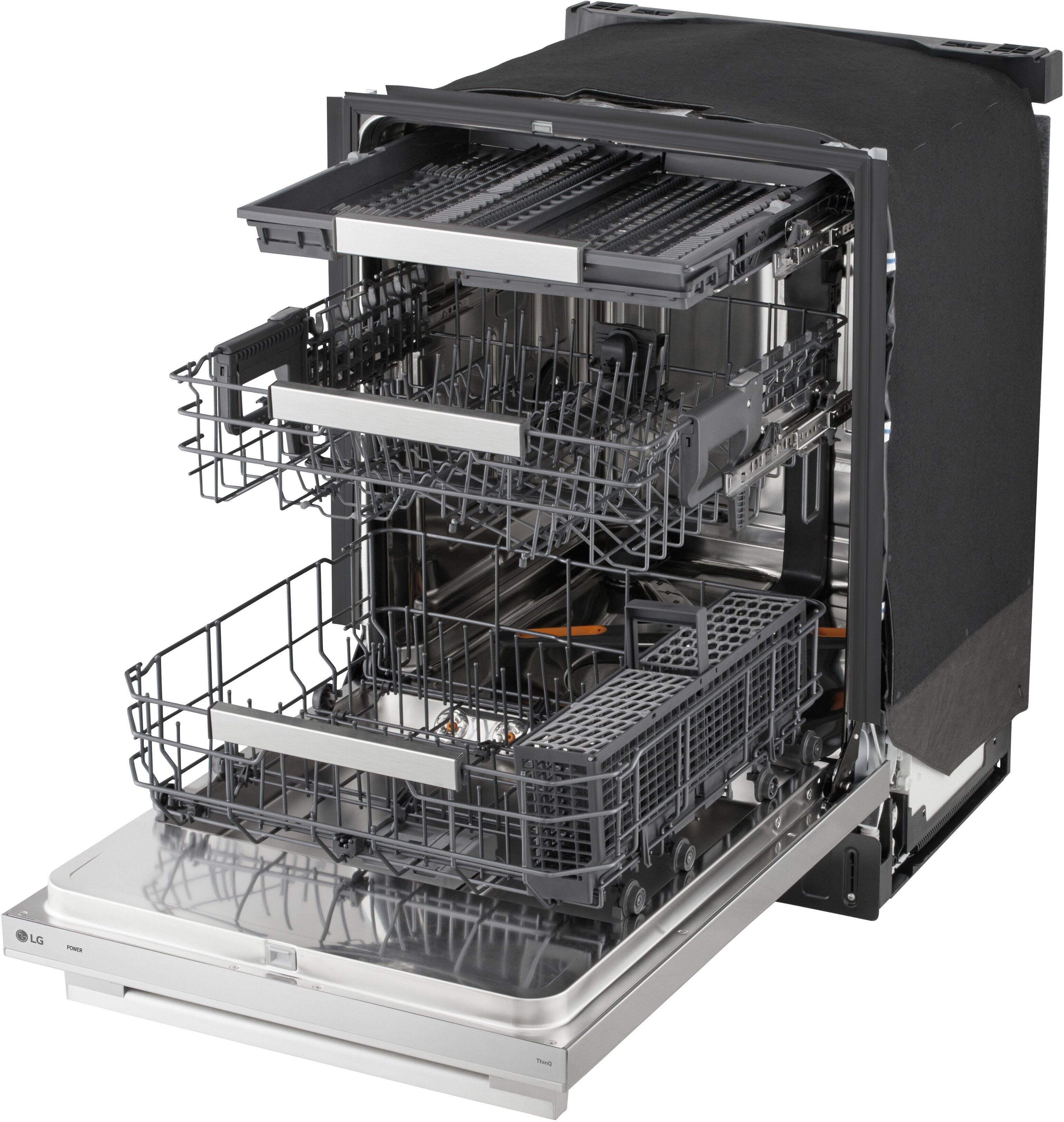 Alt View 17. LG - FlushFit 24" Top Control Smart Built-In Stainless Steel Tub Dishwasher with 3rd Rack, 1 Hour Wash & Dry Cycle and 39dBA - Printproof Stainless Steel.