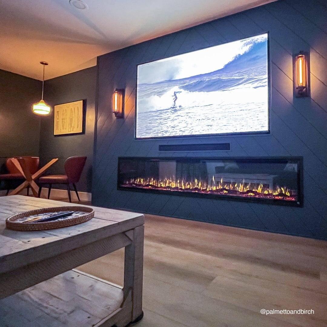 Alt View 2. Touchstone Home Products - 100 in. Wall Mounted Recessed Sideline Elite Smart Electric Fireplace 1500W - Black.
