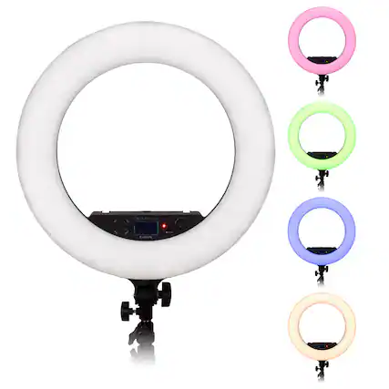Front. Fotodiox - Selfie Starlite Prizmo Edition - 18in RGB Dimmable LED Ring Light f/ Portrait, Gaming, Makeup, YouTube, Live Streaming.