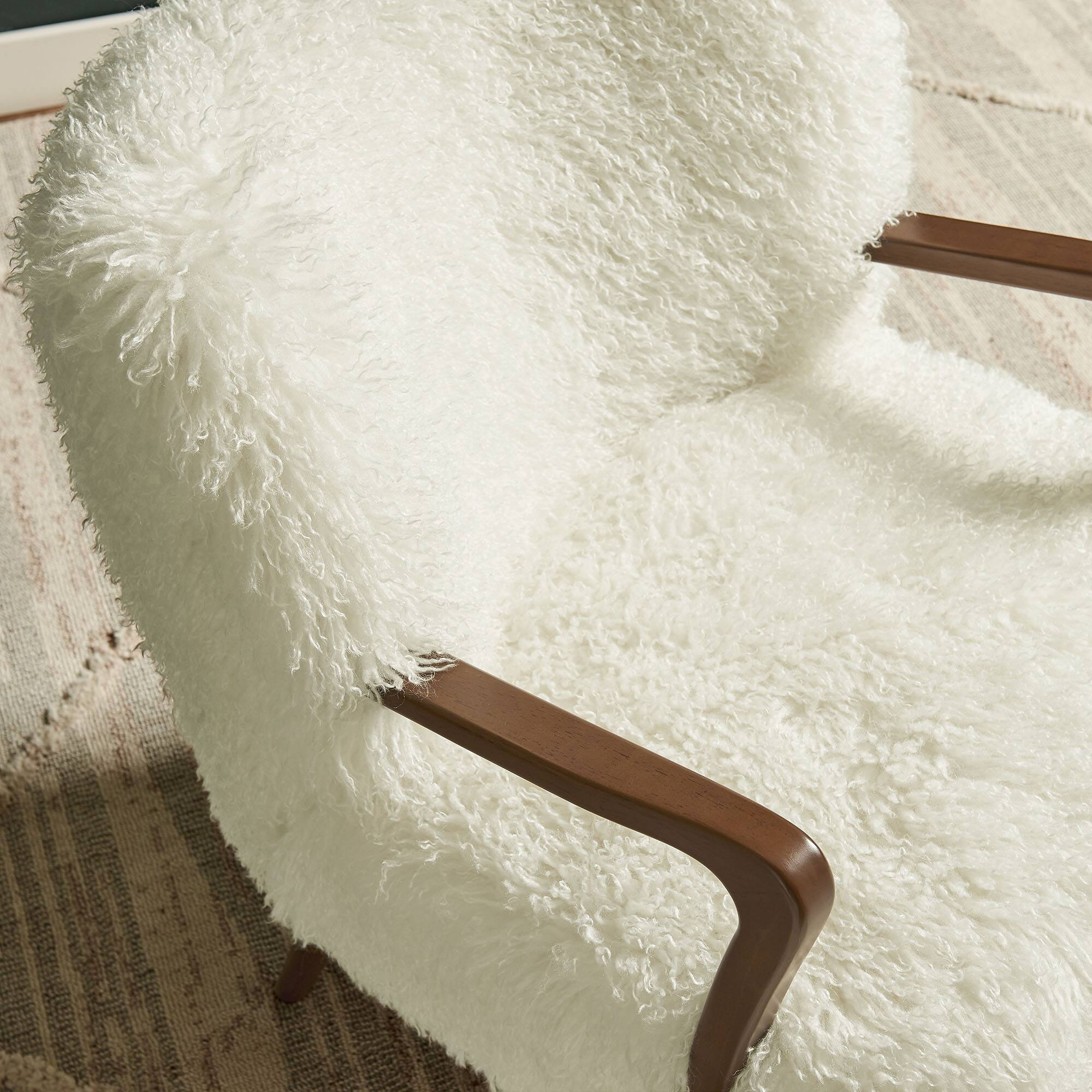 Alt View 1. Modway - Zerra Faux Shearling Accent Armchair by Modway - White.