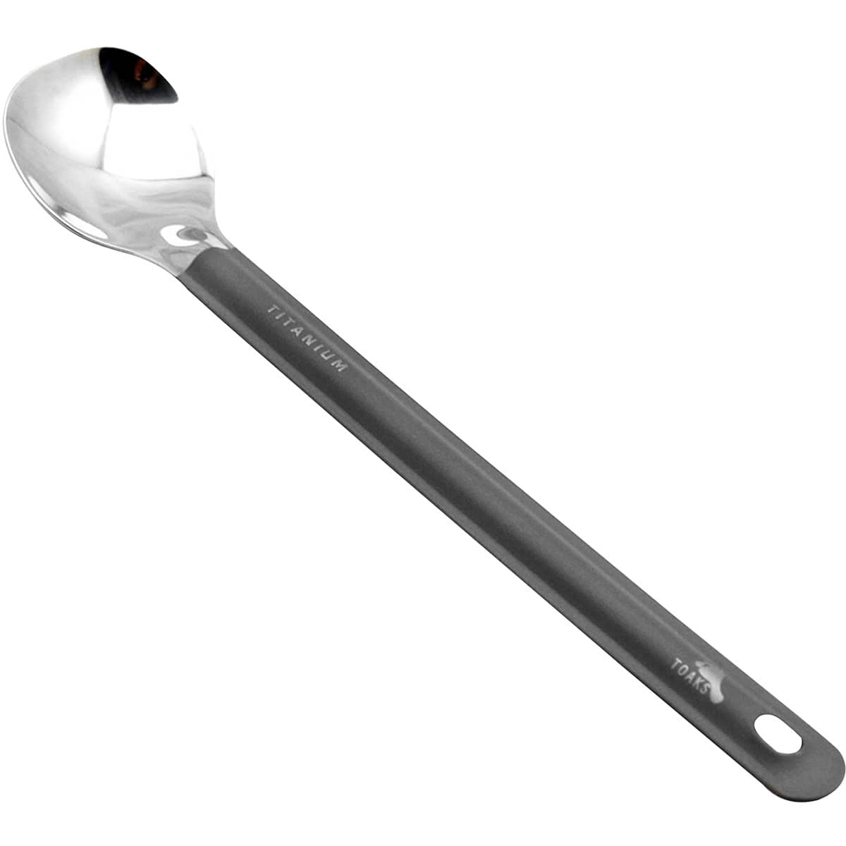 TOAKS - Titanium Long Handled Spoon with Polished Bowl SLV-11 - Outdoor Camping - Silver