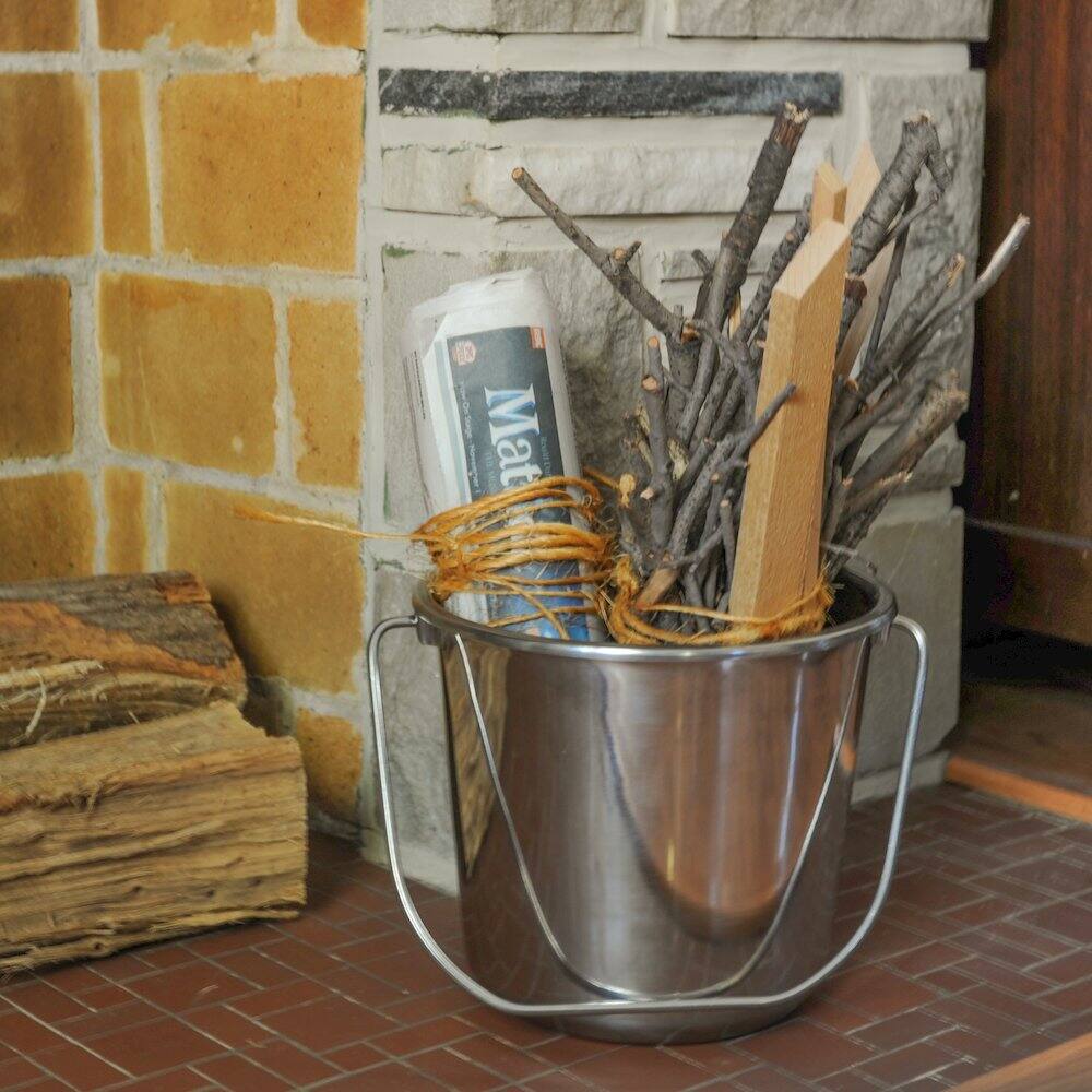 Back. AmeriHome - Assorted Stainless Steel Bucket Set 3 Piece Set - Silver.
