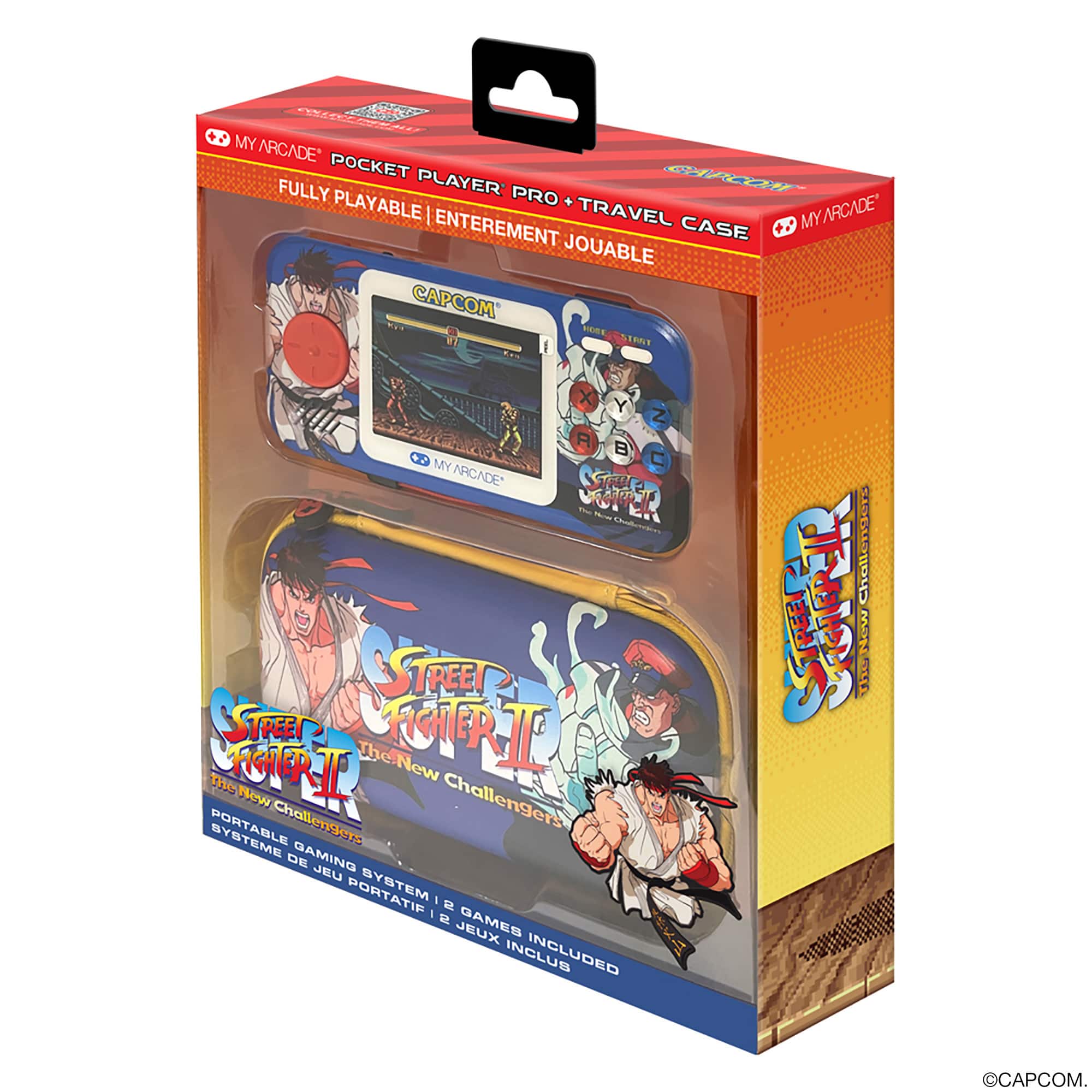 Super Street Fighter II Pocket Player Pro Portable Handheld Gaming System With Travel Case
