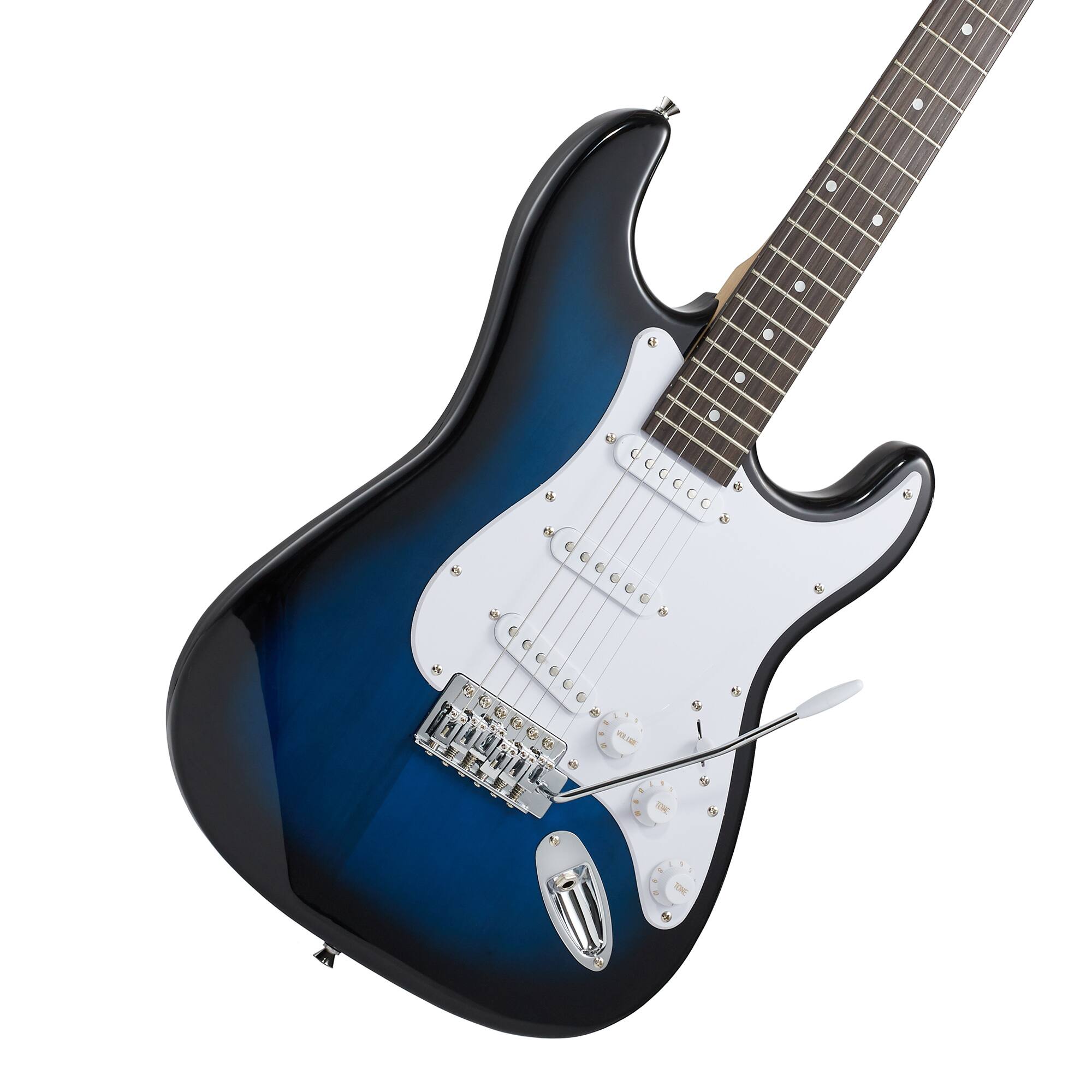 Alt View 1. Ashthorpe - 39-in Full-Size Electric Guitar Beginner Kit with Gig Bag - Blue-White.