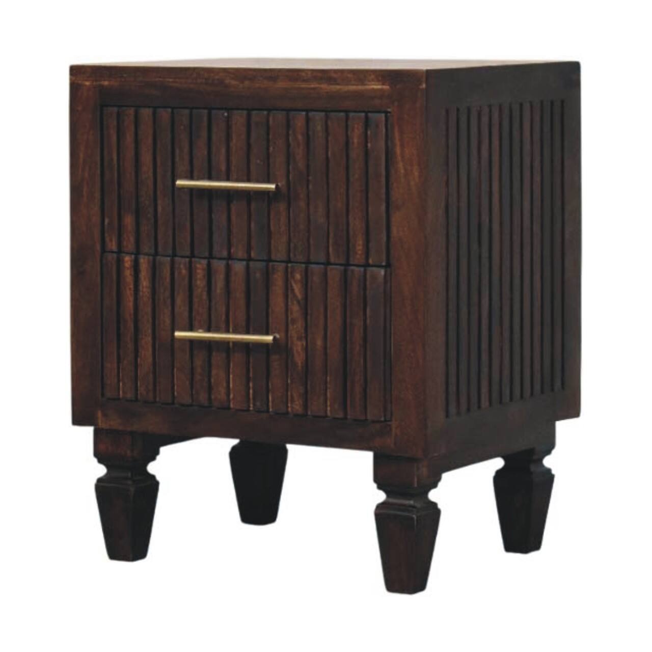 Left. Artisan Furniture - Artisan Furniture Solid Wood Belmont 2 Drawer Nightstand - Brown.