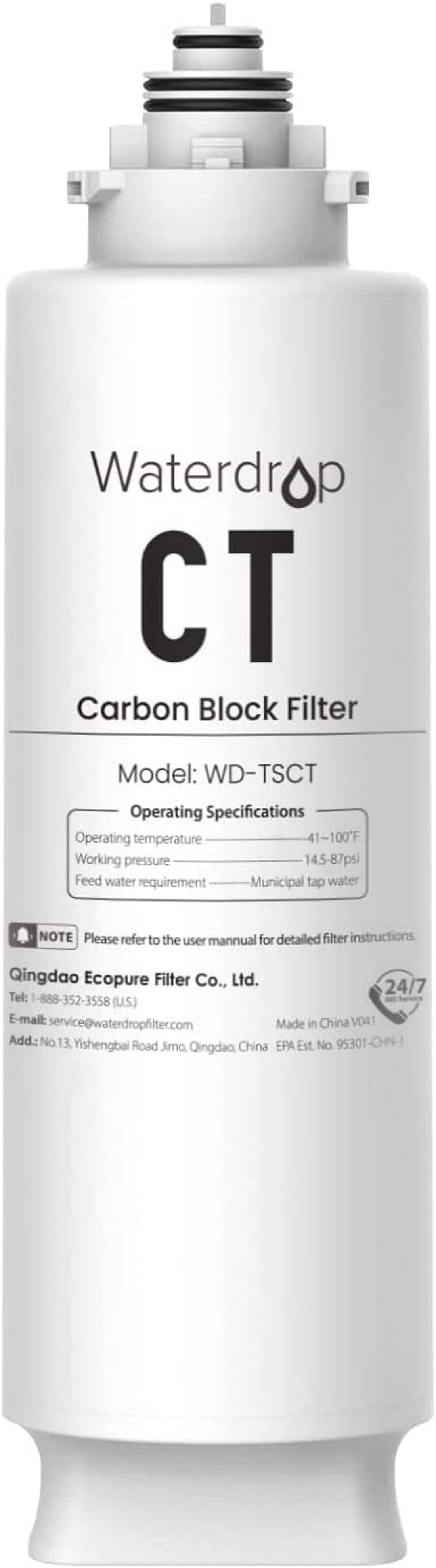 Waterdrop - Replacement Filter for B-BY-TSU-W, Reverse Osmosis System, 1 Year - White - Front_Zoom